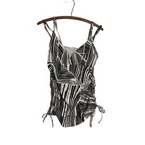 Shade Ruched Sides Tankini Top Size Large